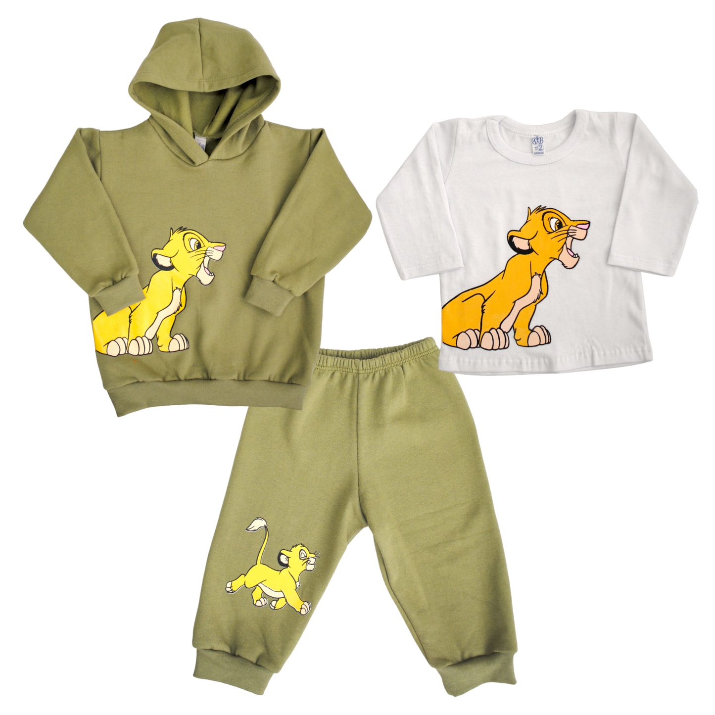 Pack X5 Conjunto Disney buzo con capucha, pantalon y remera