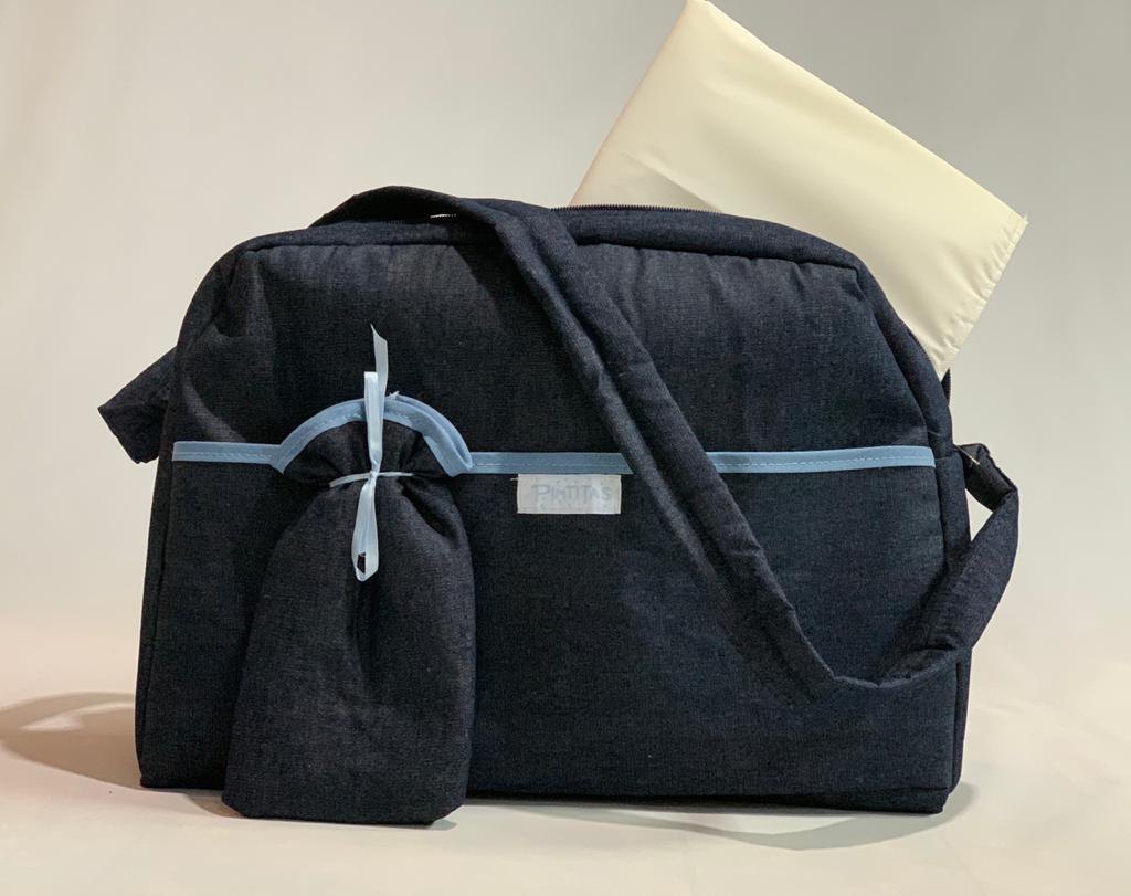 Pack x3 Bolso Jean Con Portamamadera S/Plástico