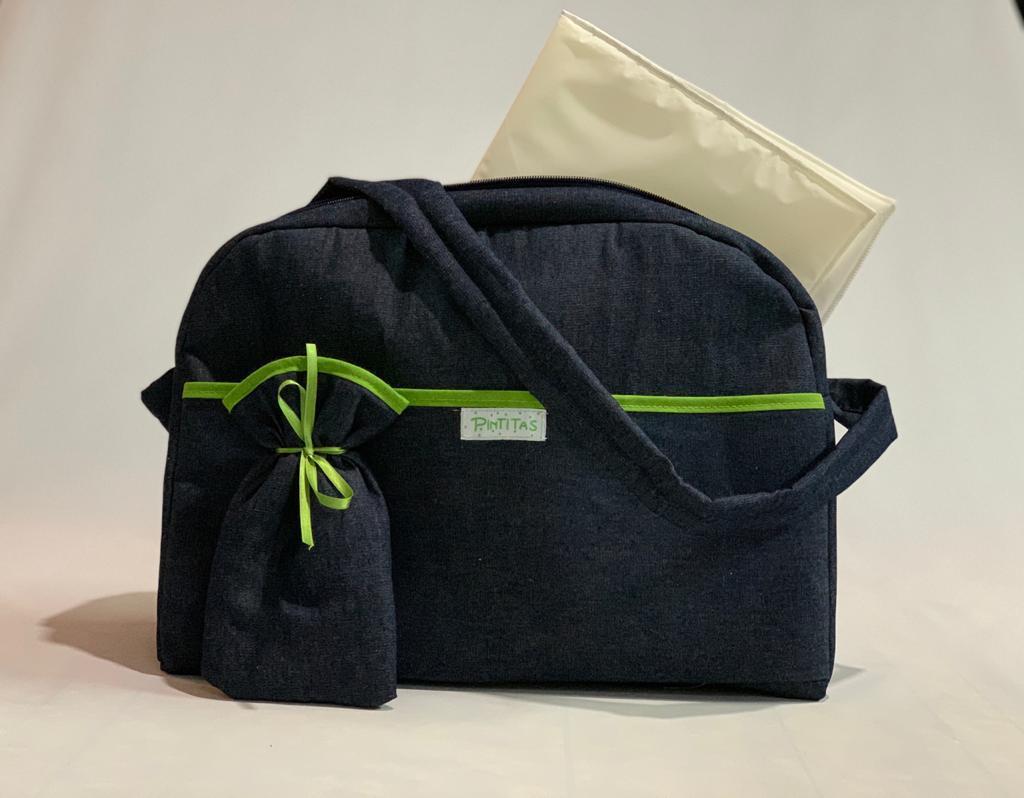 Pack x3 Bolso Jean Con Portamamadera S/Plástico