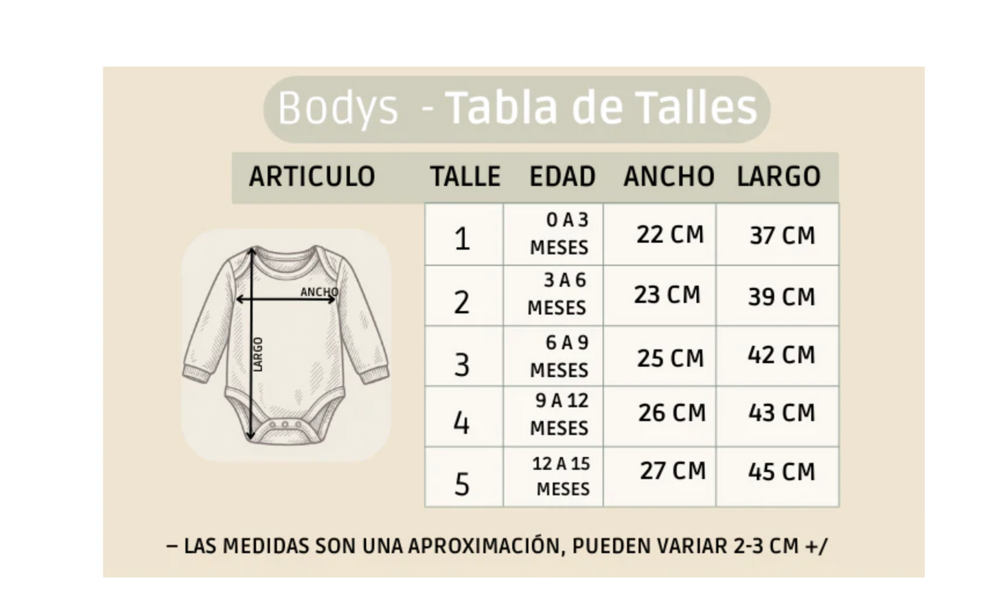 Pack X5 Body Manga Larga Rayado