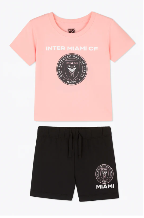 Pack X3 Conjunto remera combinada y short Messi