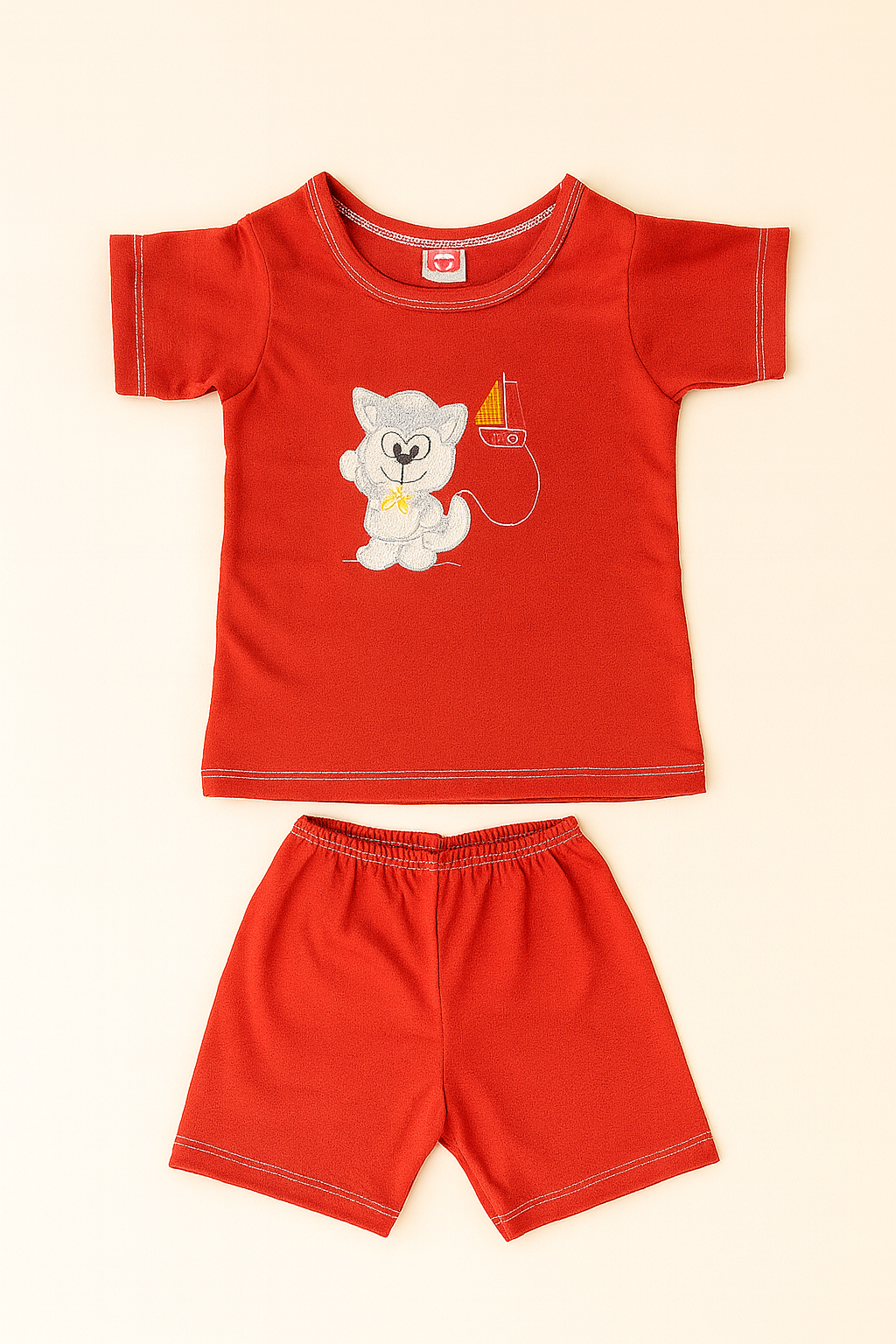 Pack X5 Conjunto remera bordada con short