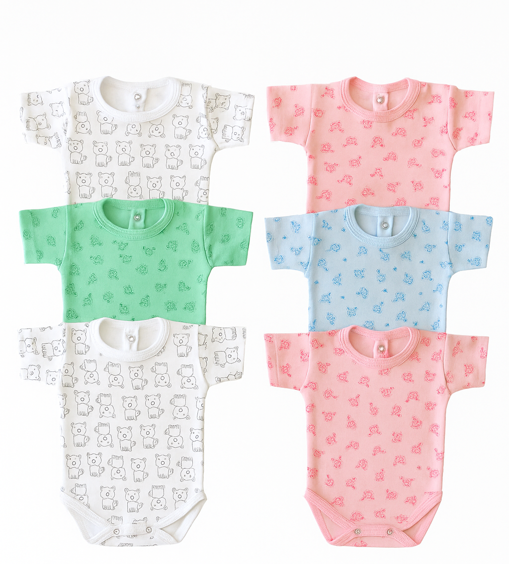 Pack X5 Body Manga Corta Estampado