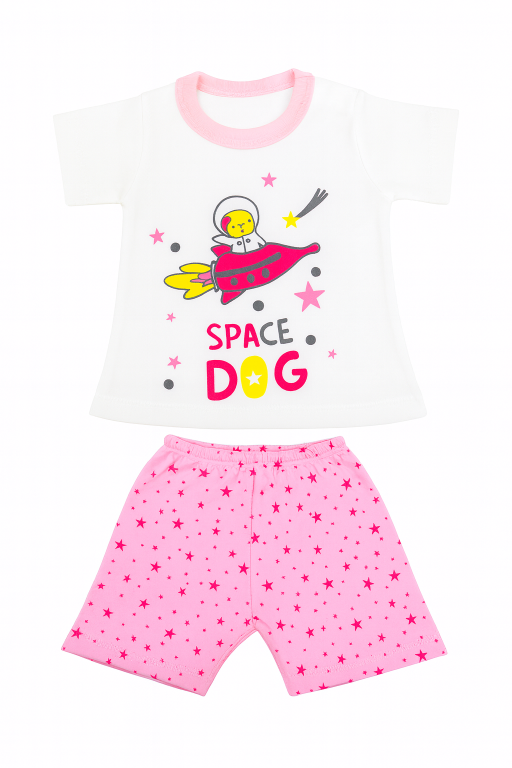Pack X5 Conjunto remera con estampa y short estampado