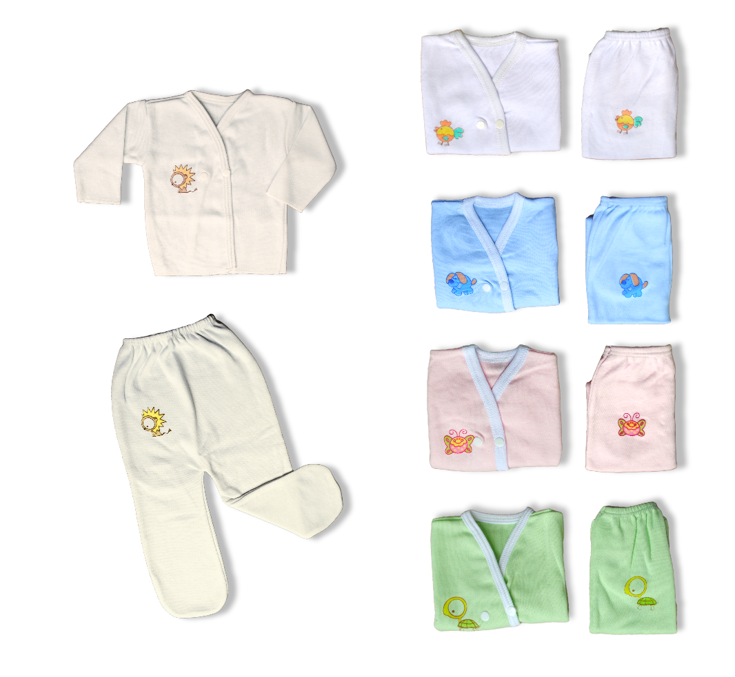 Pack x6 - 10 Conjunto de 2 piezas Con Estampa y Broche