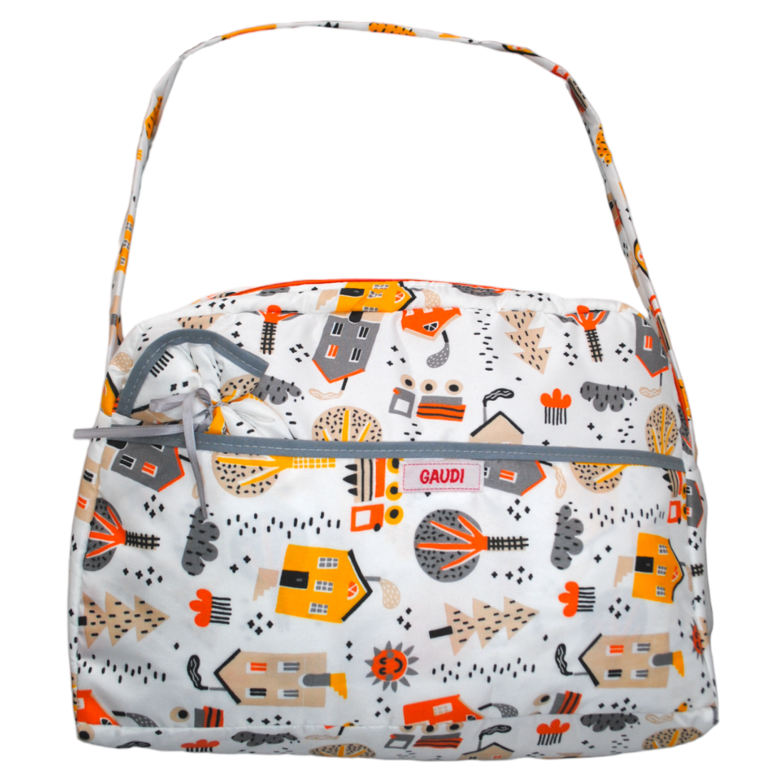 Pack x3 Bolso Estampado Con Portamamadera S/Plástico