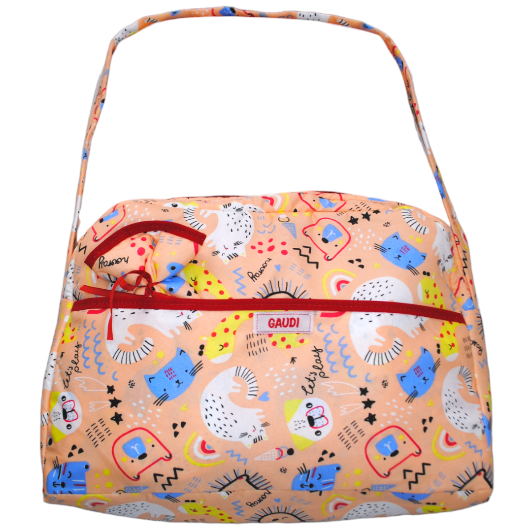 Pack x3 Bolso Estampado Con Portamamadera S/Plástico