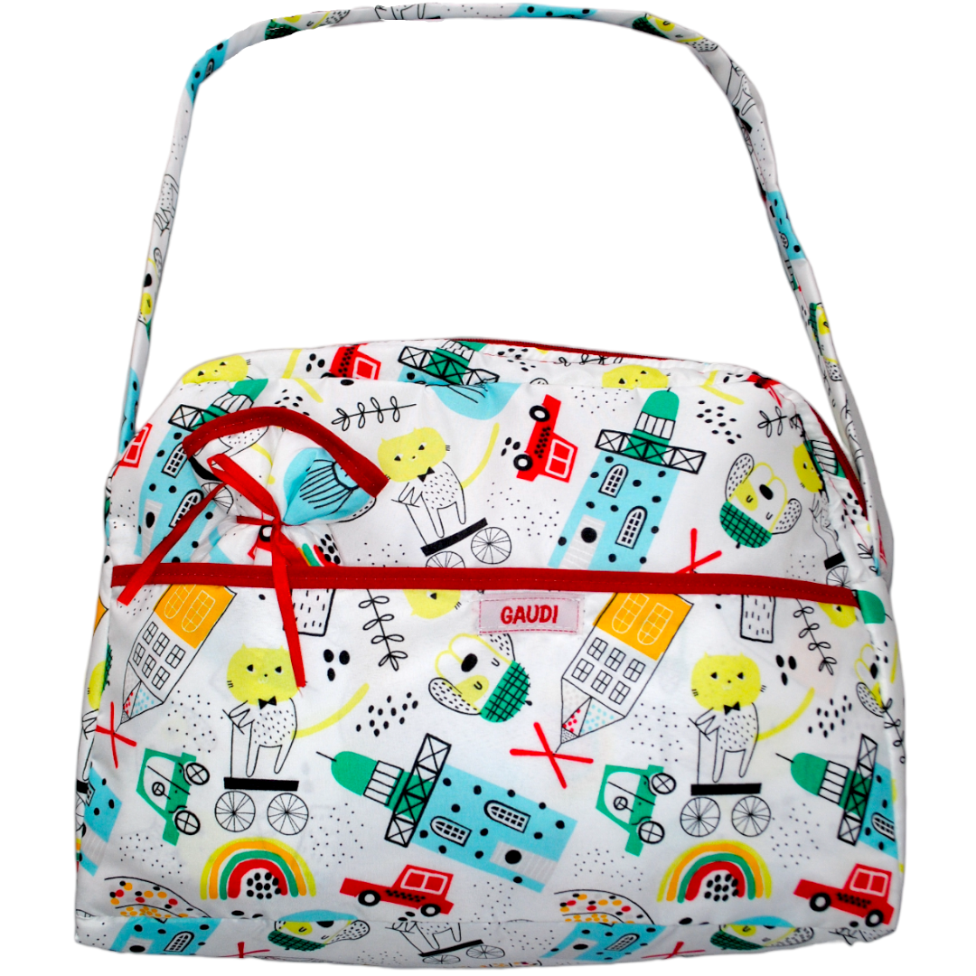 Pack x3 Bolso Estampado Con Portamamadera S/Plástico
