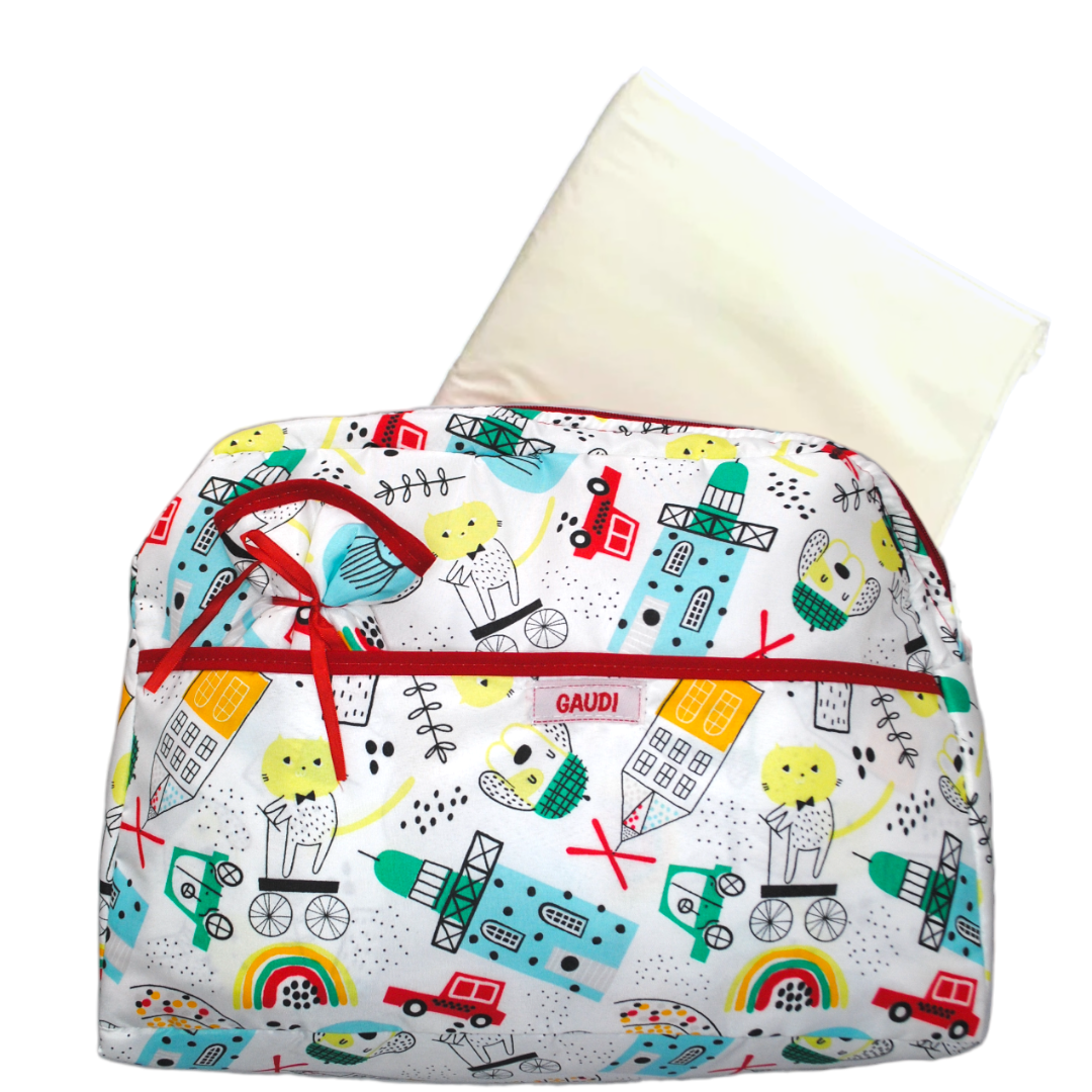Pack x3 Bolso Estampado Con Portamamadera S/Plástico