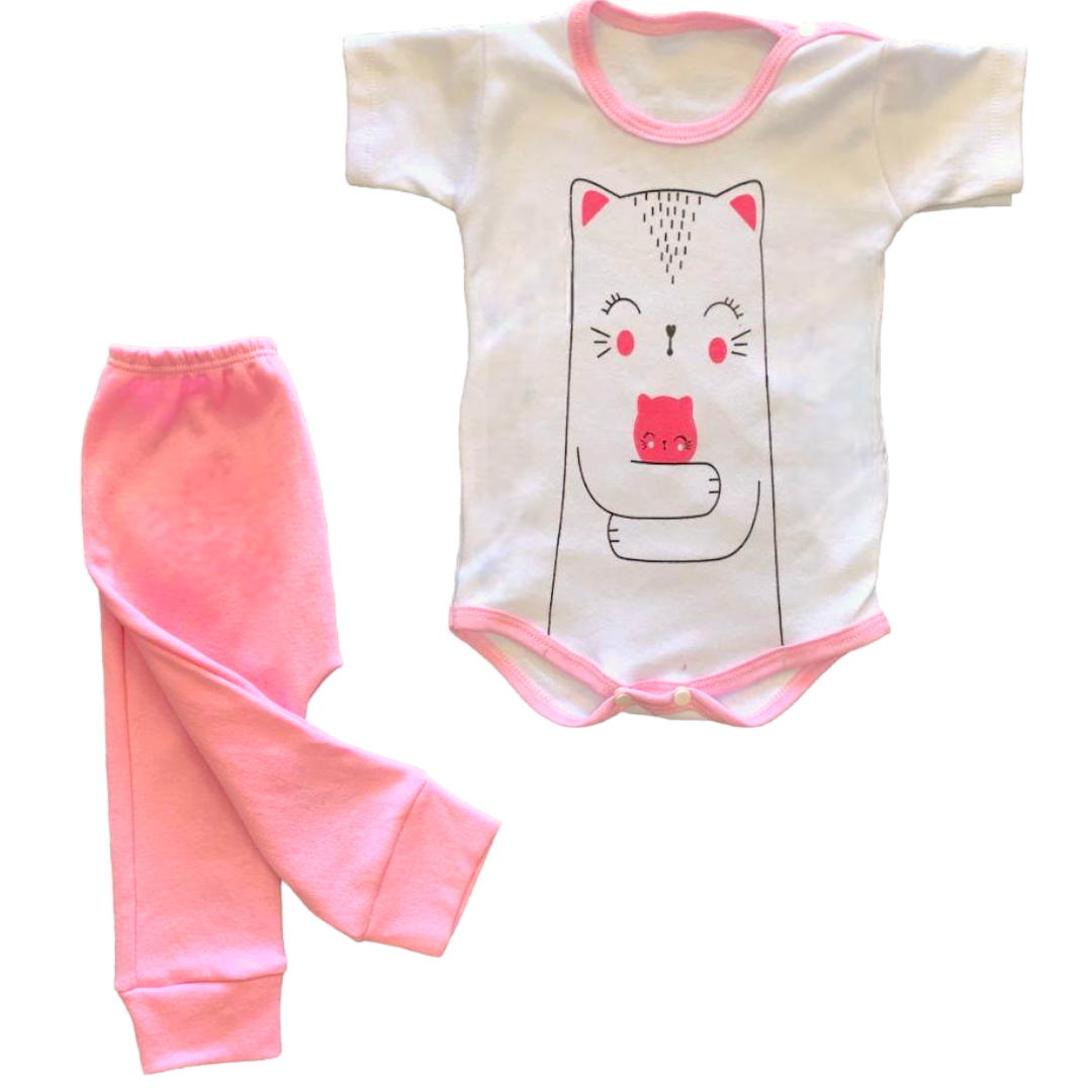 Pack X5 Conjunto De 2 Piezas: Body Manga Corta Y Pantalón
