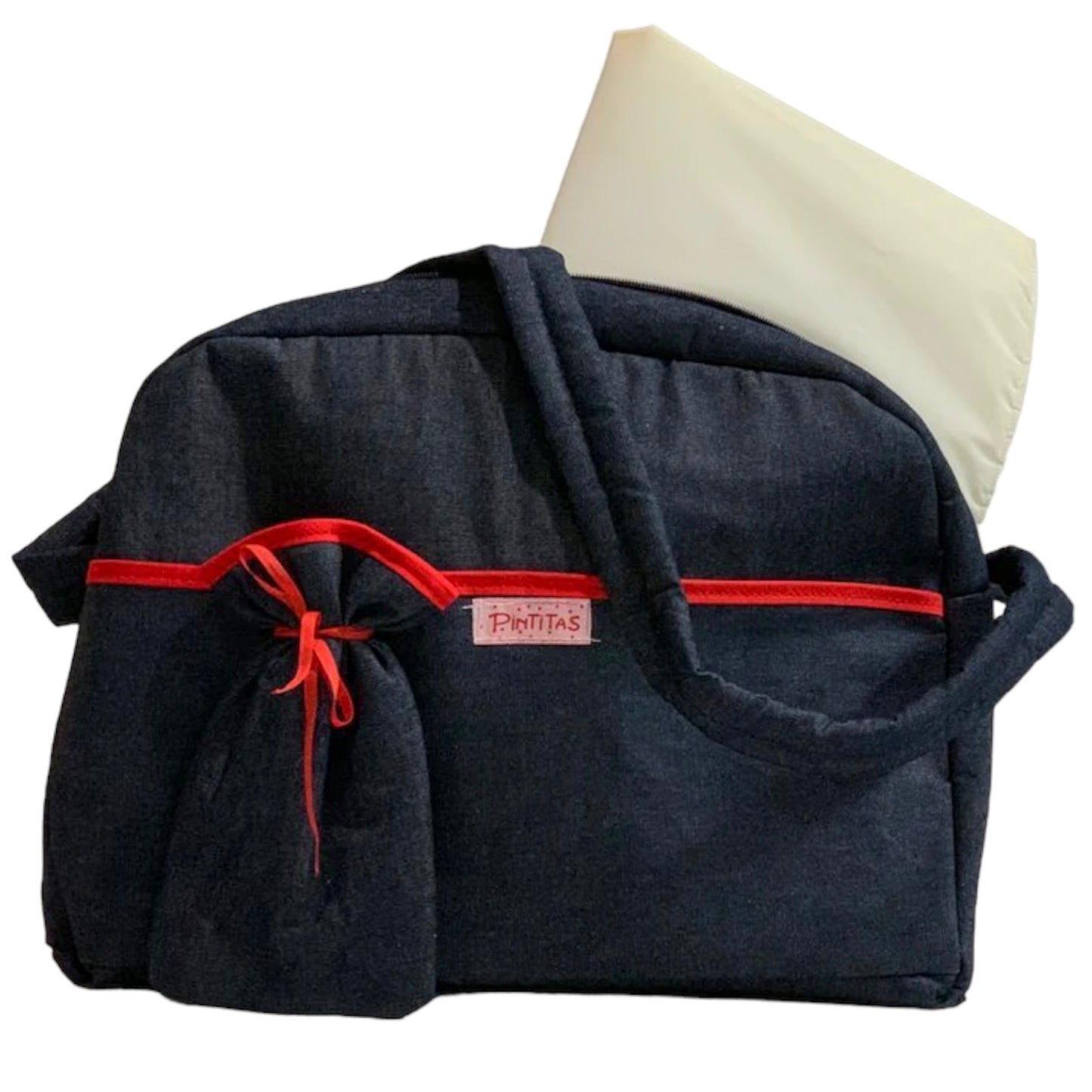 Pack x3 Bolso Jean Con Portamamadera S/Plástico