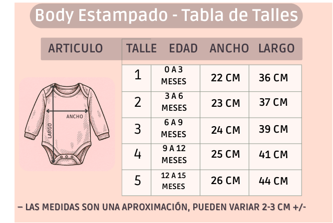 Pack X5 Body Manga Corta Estampado
