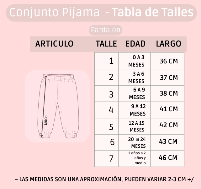 Pack X5 Conjunto Pijama estampado manga larga Corazones