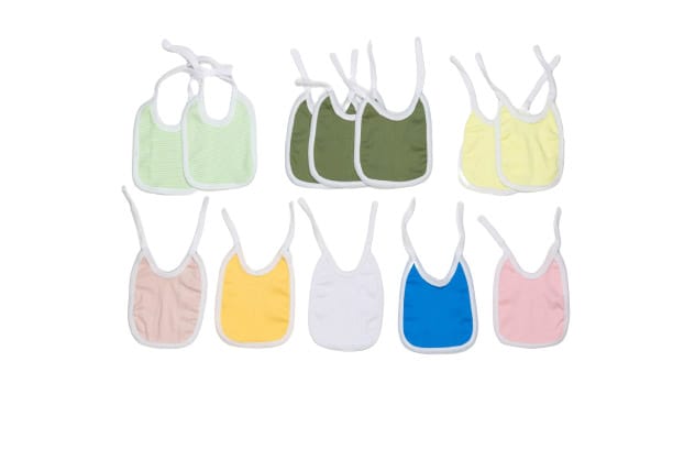 Pack X12 Babero Algodon Liso