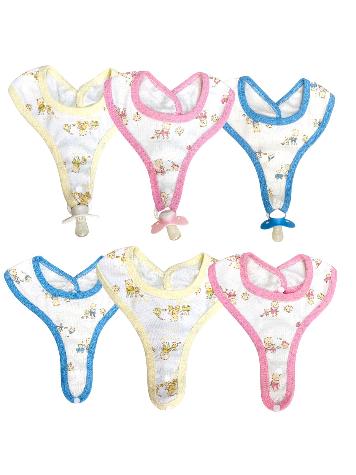 Pack X12 Babero Bandana estampado con porta chupete