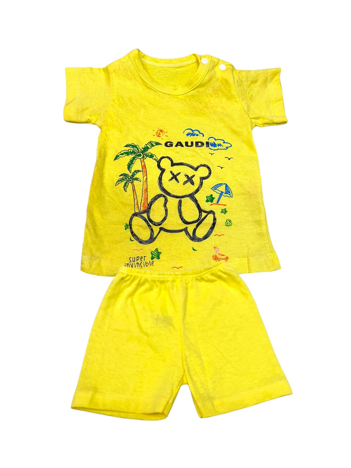 Pack X5 Conjunto 2 piezas remera con estampa y short