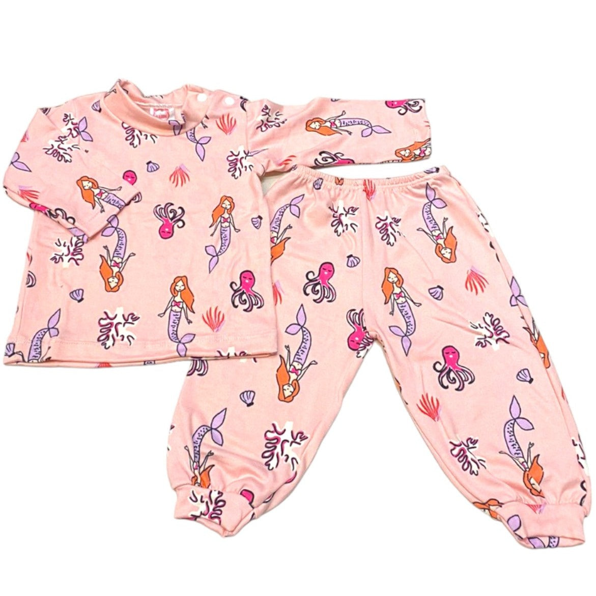 Pack X5 Conjunto Pijama estampado manga larga Sirena