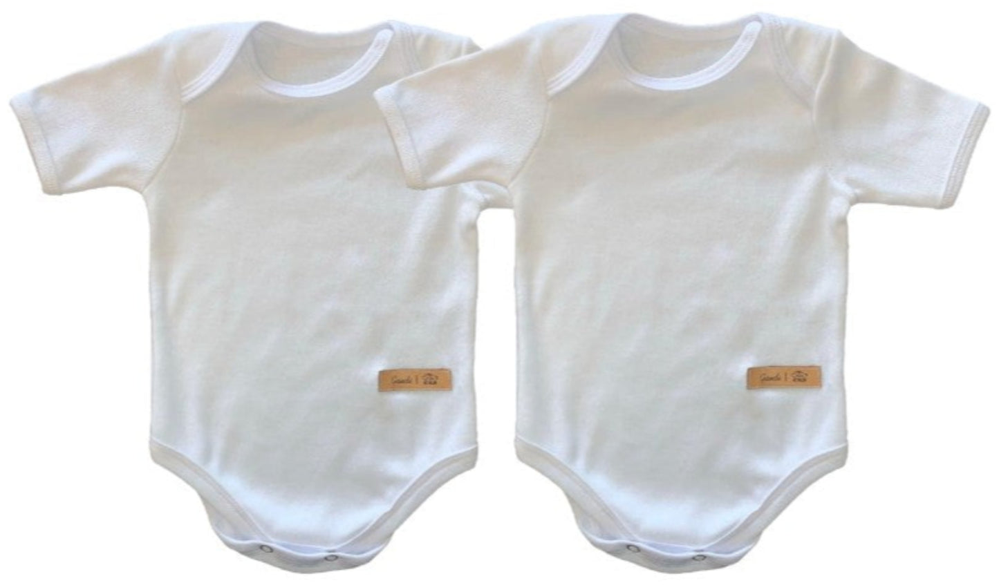 Pack X2 Body Manga Corta Pañalero liso