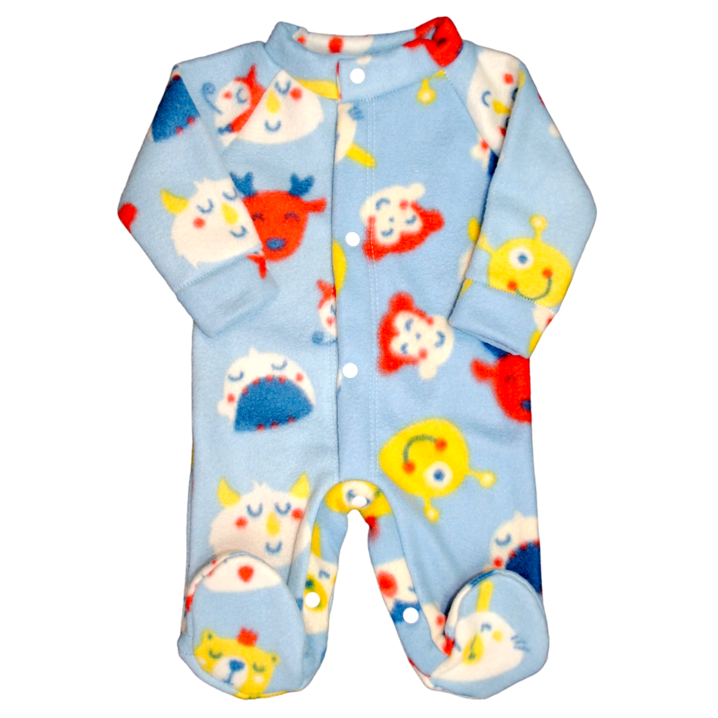 Pack X5 Enterito manga larga Polar Azul Animales