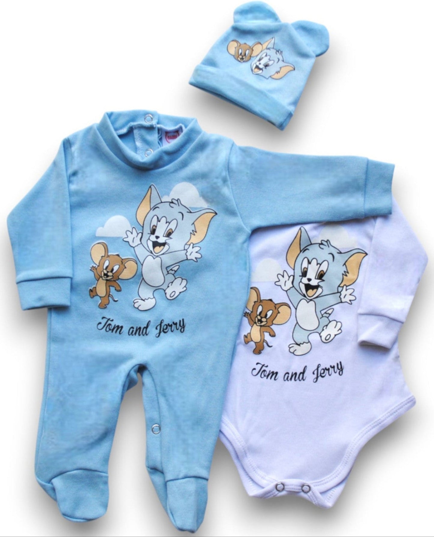 Pack X5 body, enterito y gorrito de Tom y Jerry