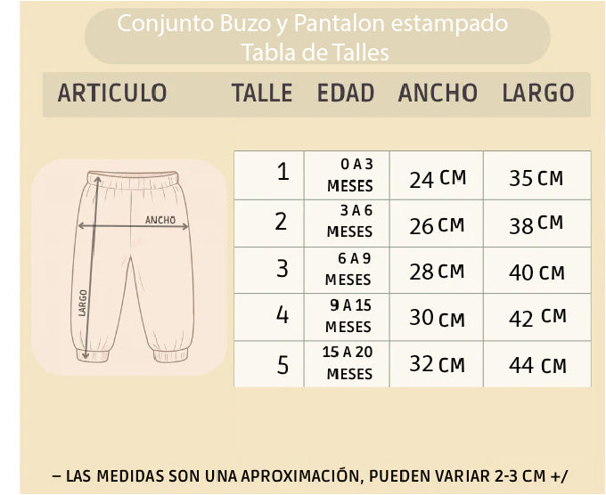 Pack X4 Conjunto Buzo y Pantalón estampado