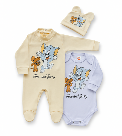 Pack X5 body, enterito y gorrito de Tom y Jerry