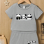 Pack X3 Conjunto remera combinada y short panda