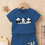 Pack X3 Conjunto remera combinada y short panda