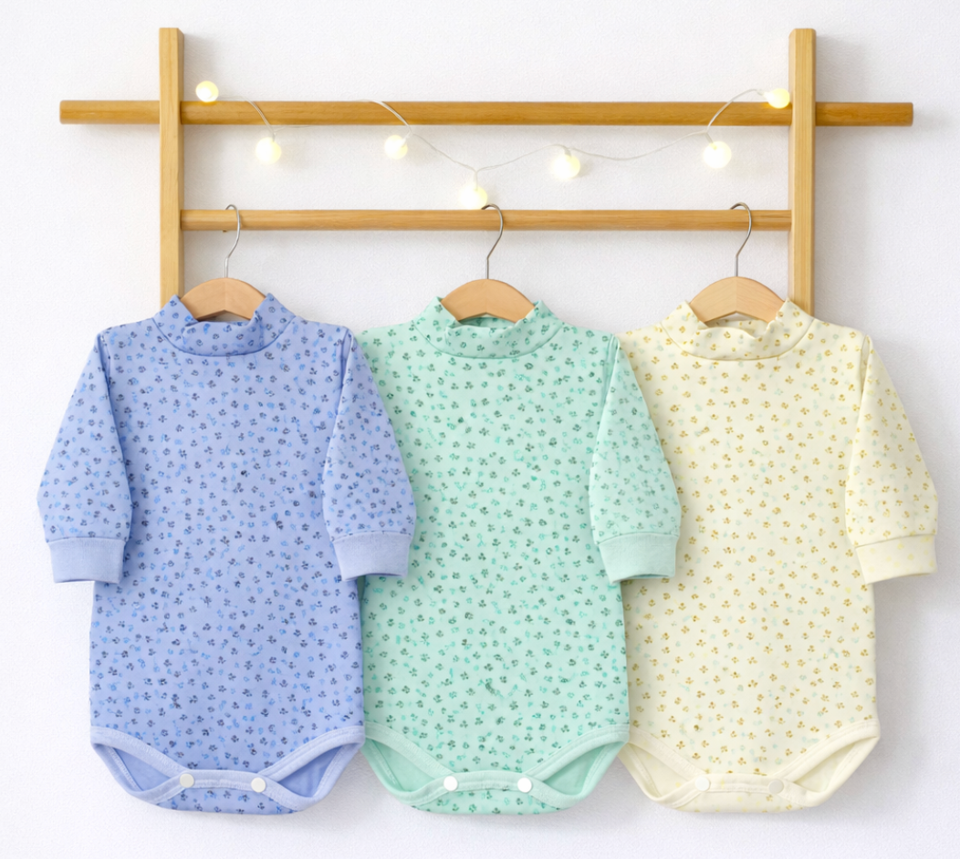 Pack X5 Body Manga Larga Lunares