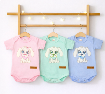 Pack X5 Body Manga Corta Bordado Pañalero