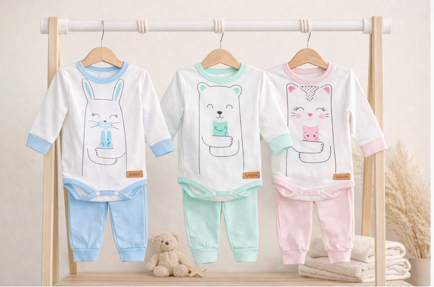 Pack X5 Conjunto De 2 Piezas: Body Manga larga Y Pantalón