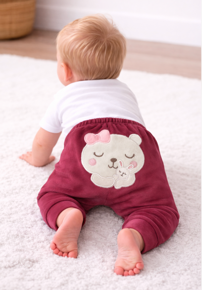 Pack X6 Pantalón sin pie Plush Bordado trasero