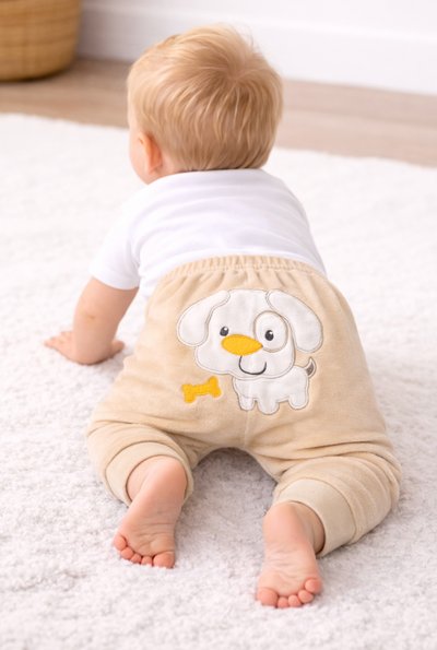 Pack X6 Pantalón sin pie Plush Bordado trasero