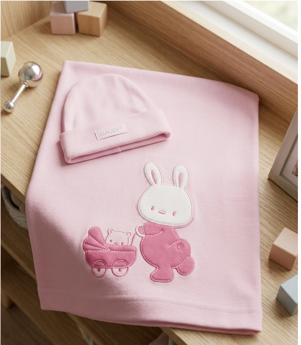 Pack X5 - 10 Mantilla C/Gorro Bordada