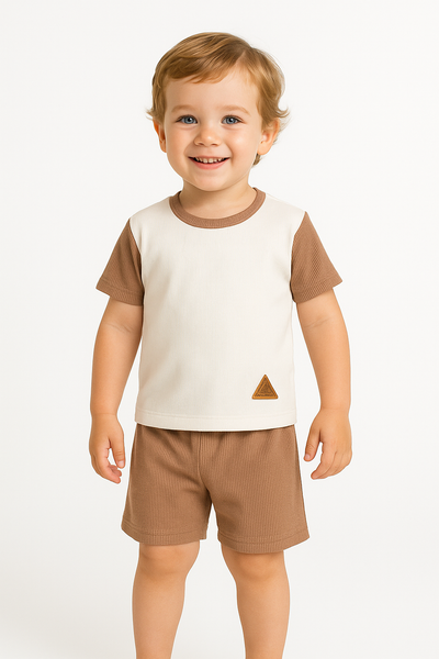 Pack X3 Conjunto remera combinada y short liso