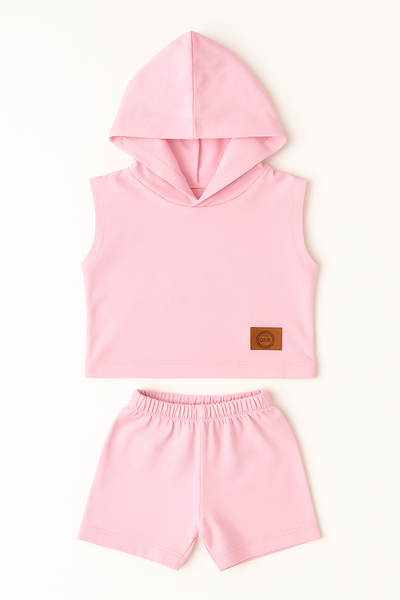Pack X5 Conjunto buzo sin mangas con short liso