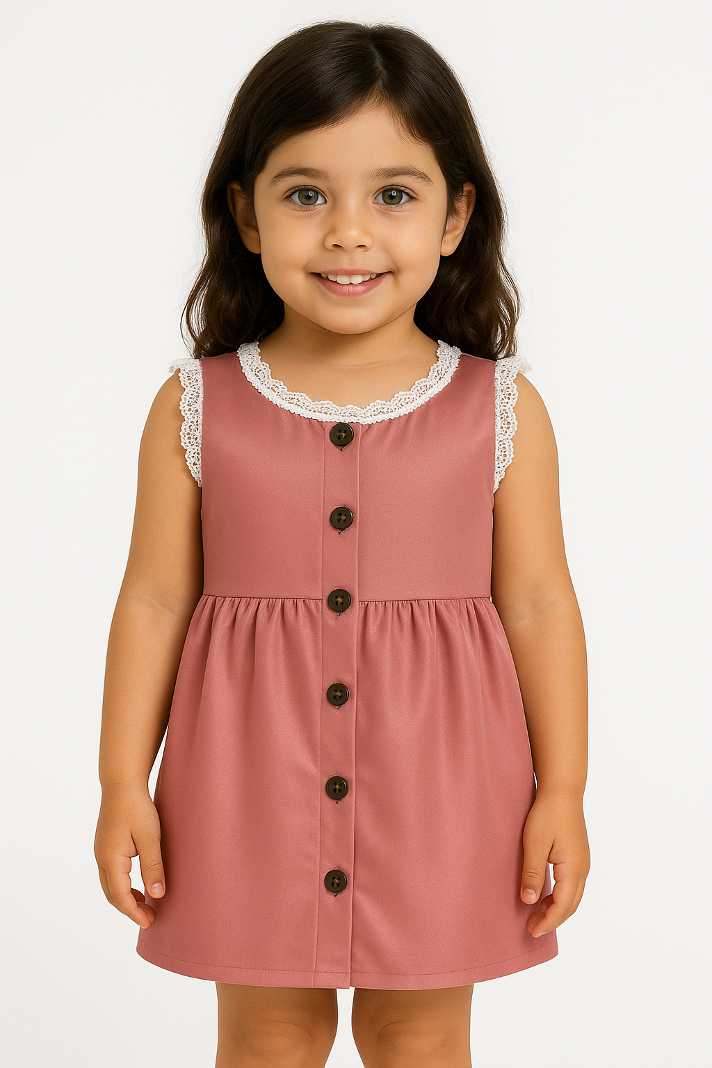 Pack X5 Vestido liso con broderie