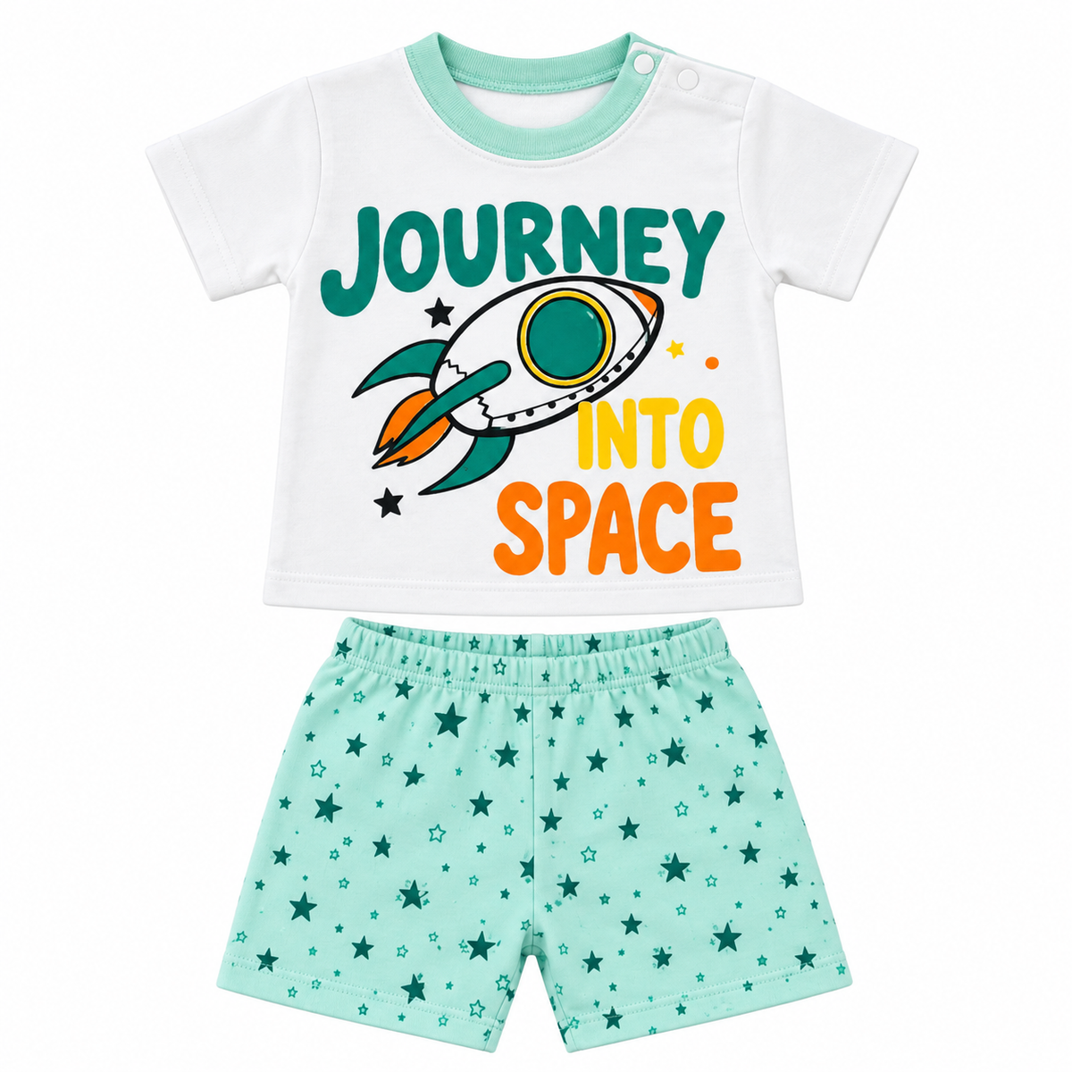 Pack X5 Conjunto remera con estampa y short estampado