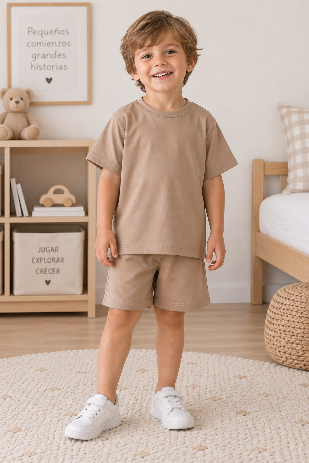 Pack X3 Conjunto Remera Oversize y short liso