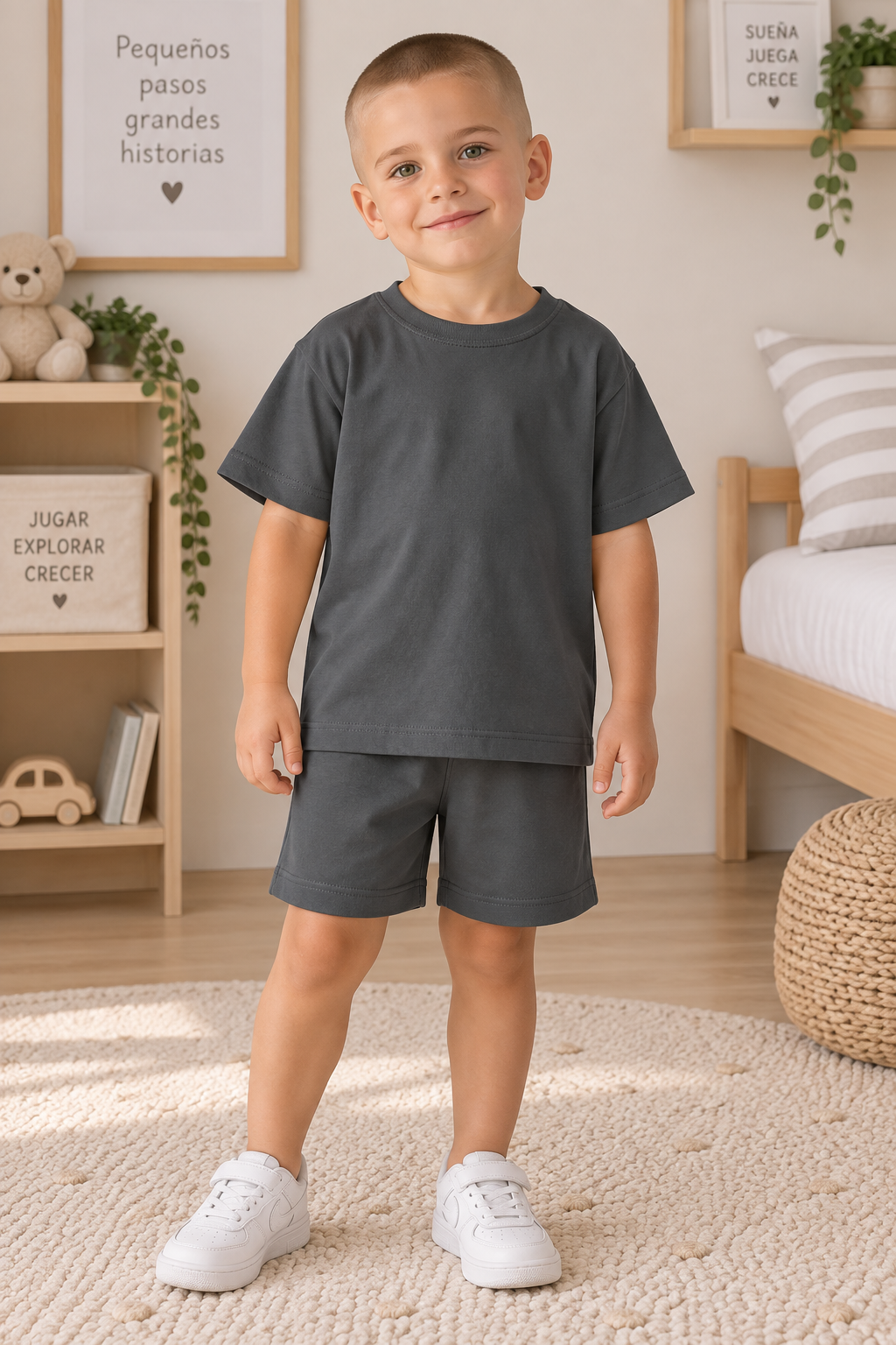 Pack X3 Conjunto Remera Oversize y short liso