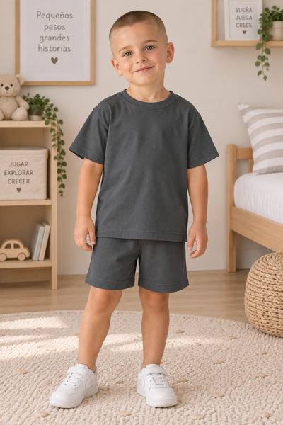 Pack X3 Conjunto Remera Oversize y short liso