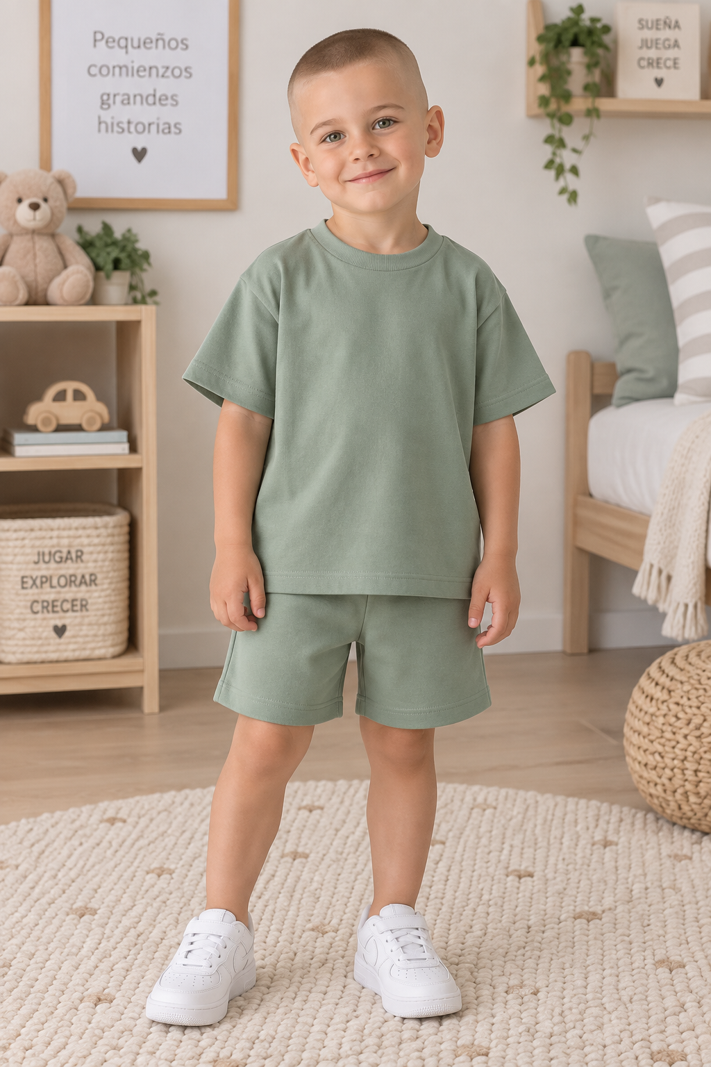 Pack X3 Conjunto Remera Oversize y short liso