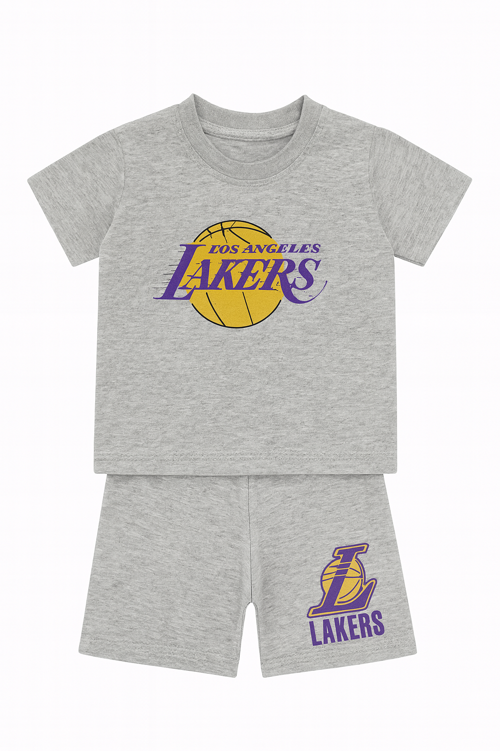 Pack X5 Conjunto remera y short Angeles Lakers