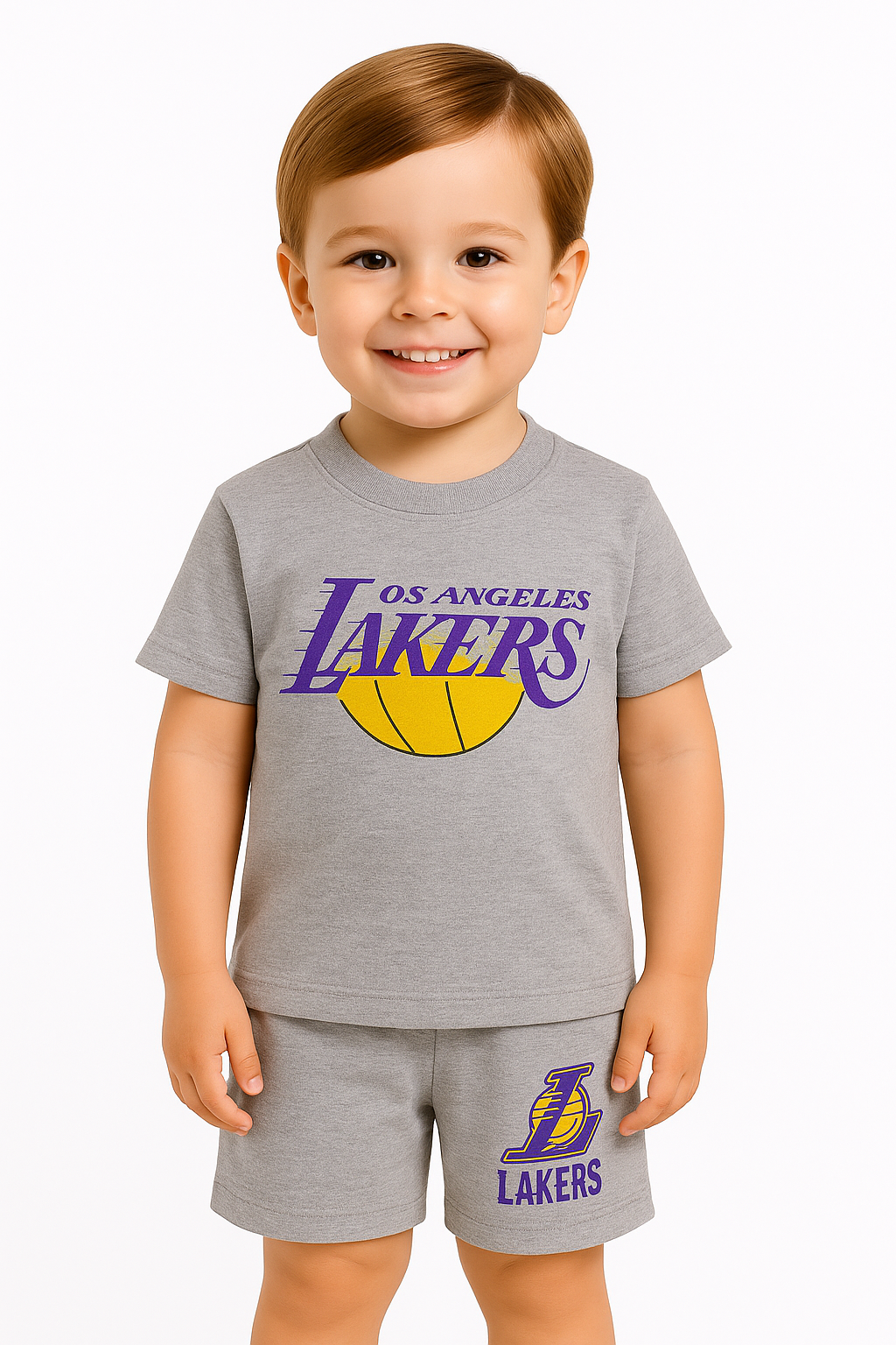 Pack X5 Conjunto remera y short Angeles Lakers
