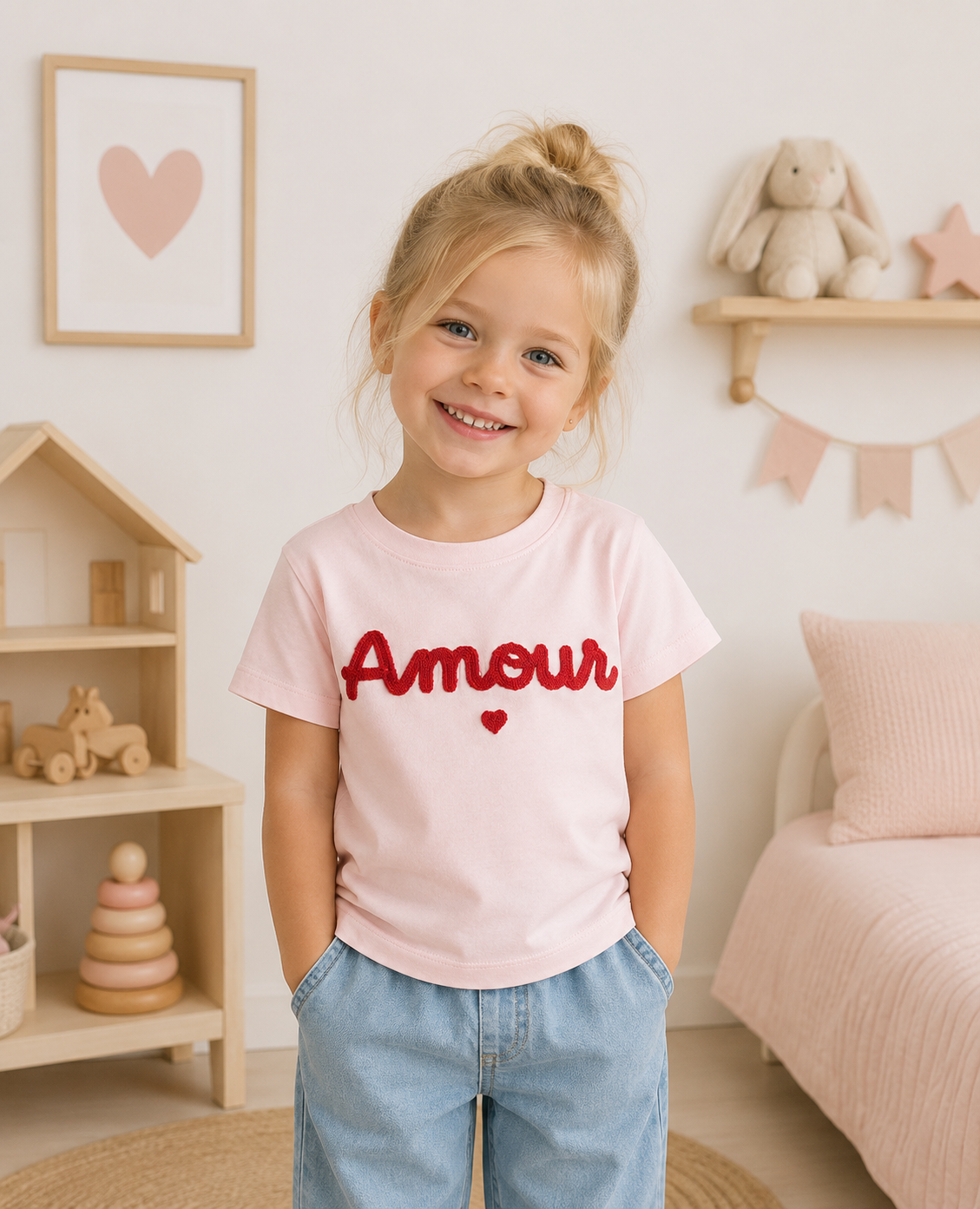 Pack X2 Remera Amor rosa