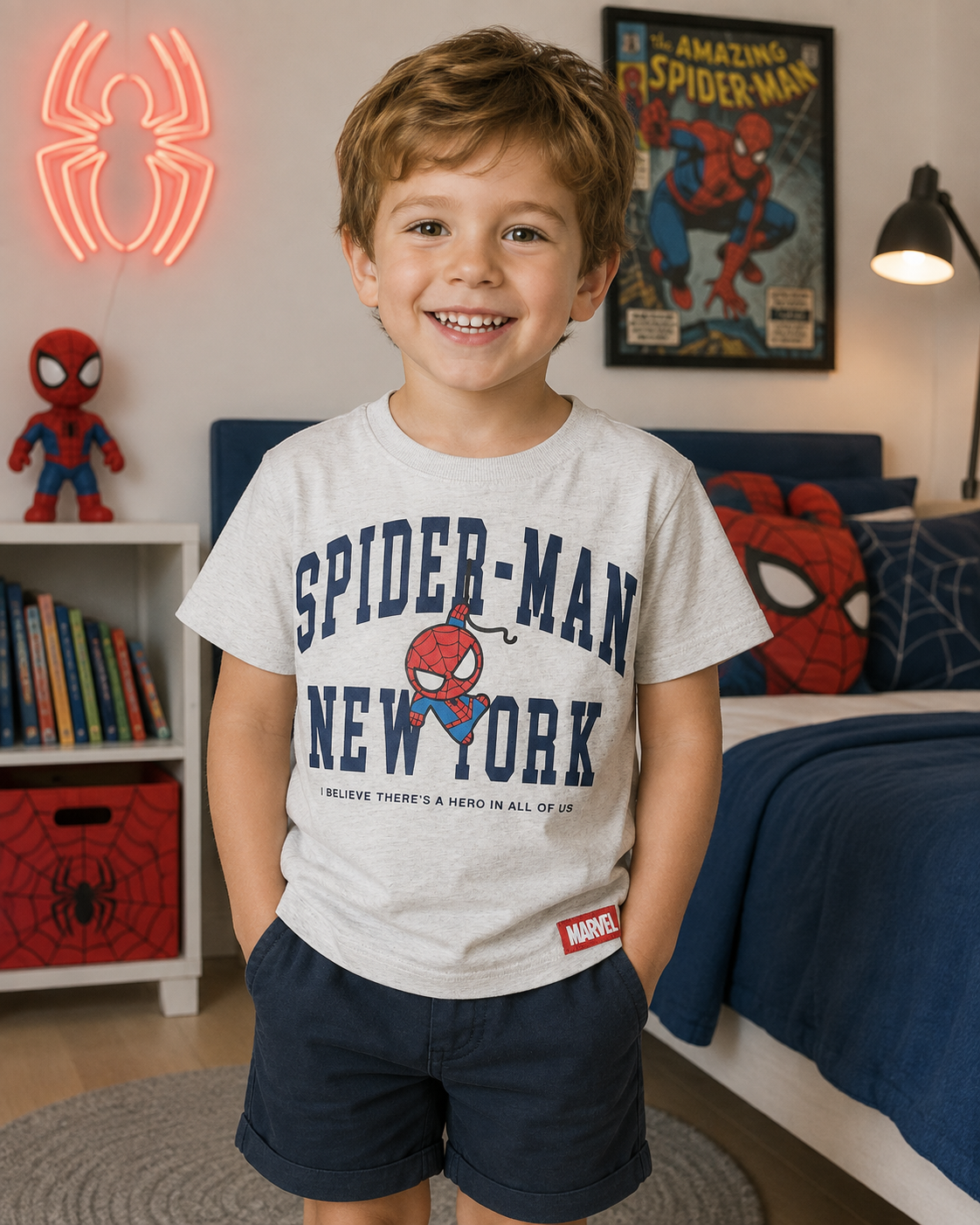 Pack X2 Remera Spiderman Marvel Gris