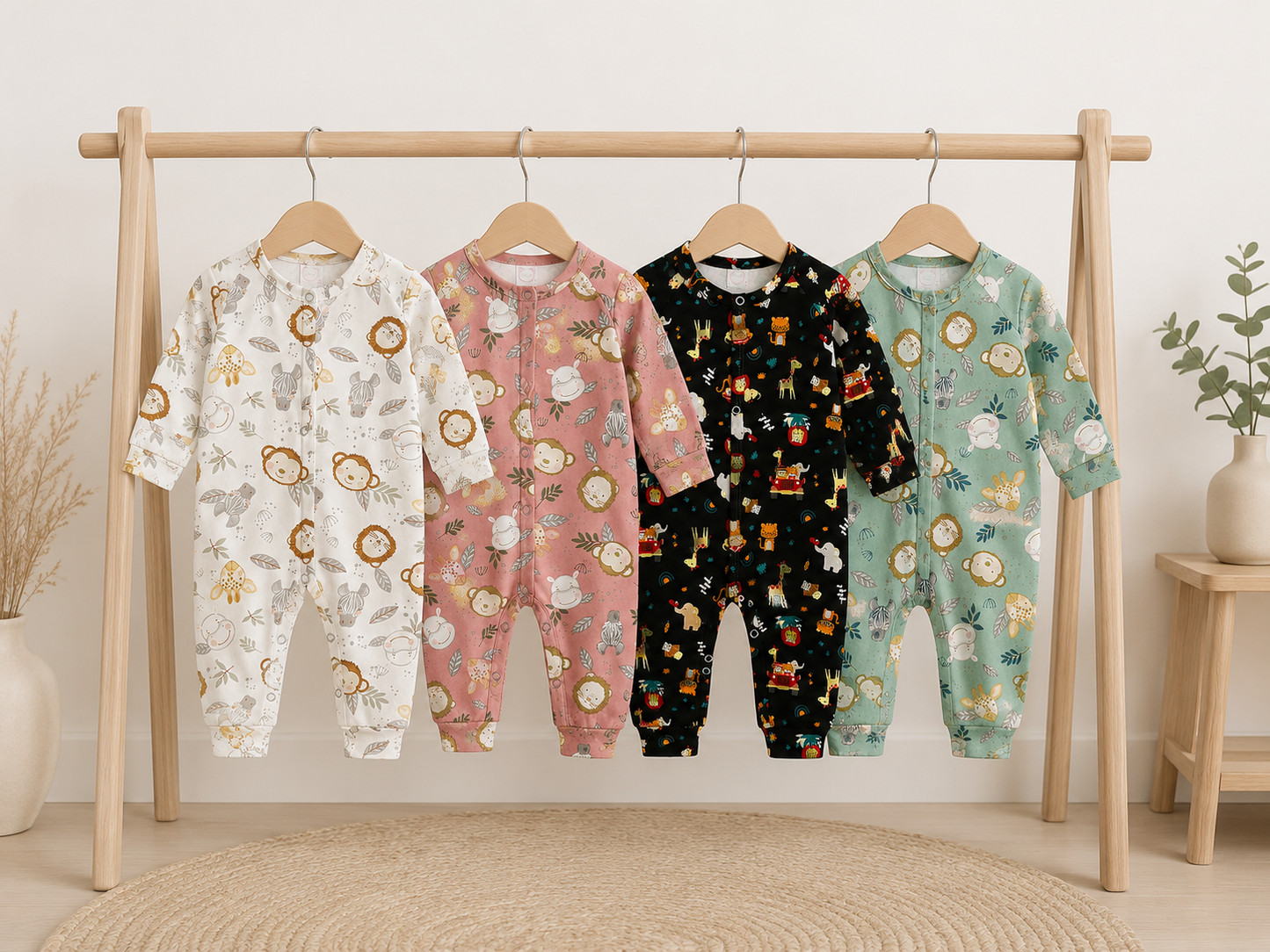 Pack X4 Enterito pijama estampado