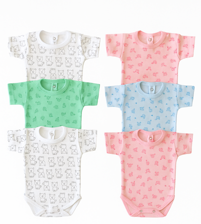 Pack X5 Body Manga Corta Estampado