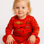 Pack X5 Conjunto Pijama estampado manga larga autitos rojo