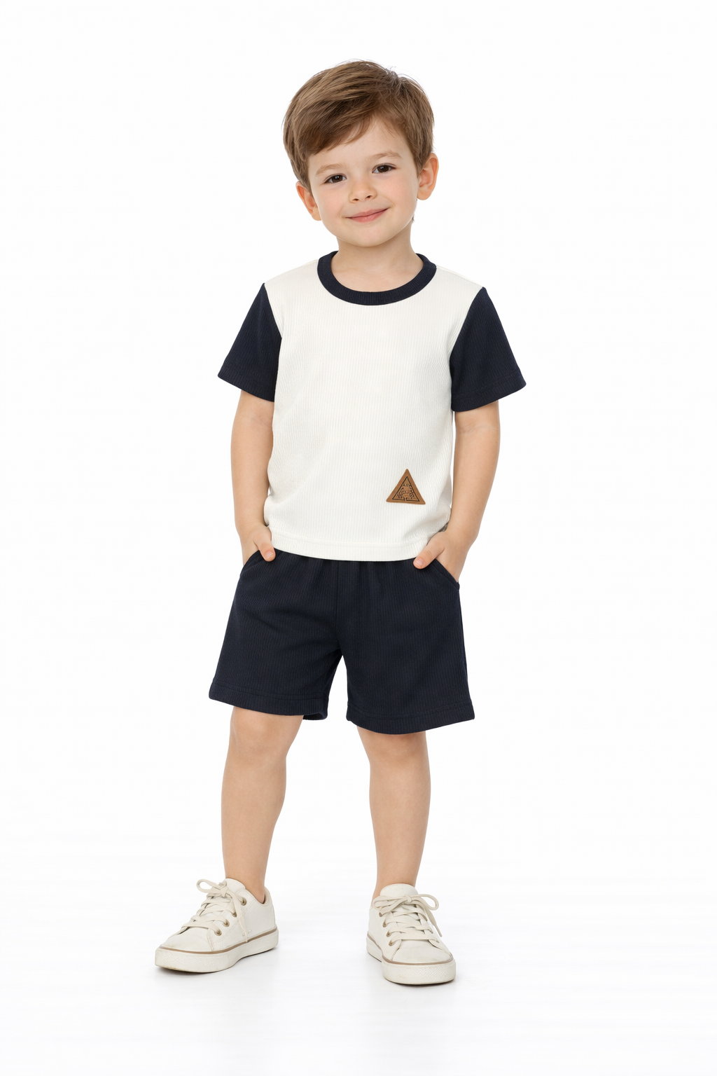 Pack X3 Conjunto remera combinada y short liso